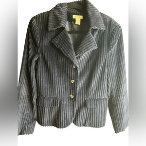 Limited Chinos Size 12 Ribbed Navy Blue Corduroy Lined Blazer, 3 button